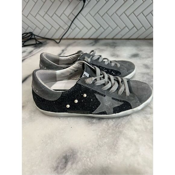 Golden Goose Superstar Suede Glitter Sneakers Size 6 - Picture 1 of 16